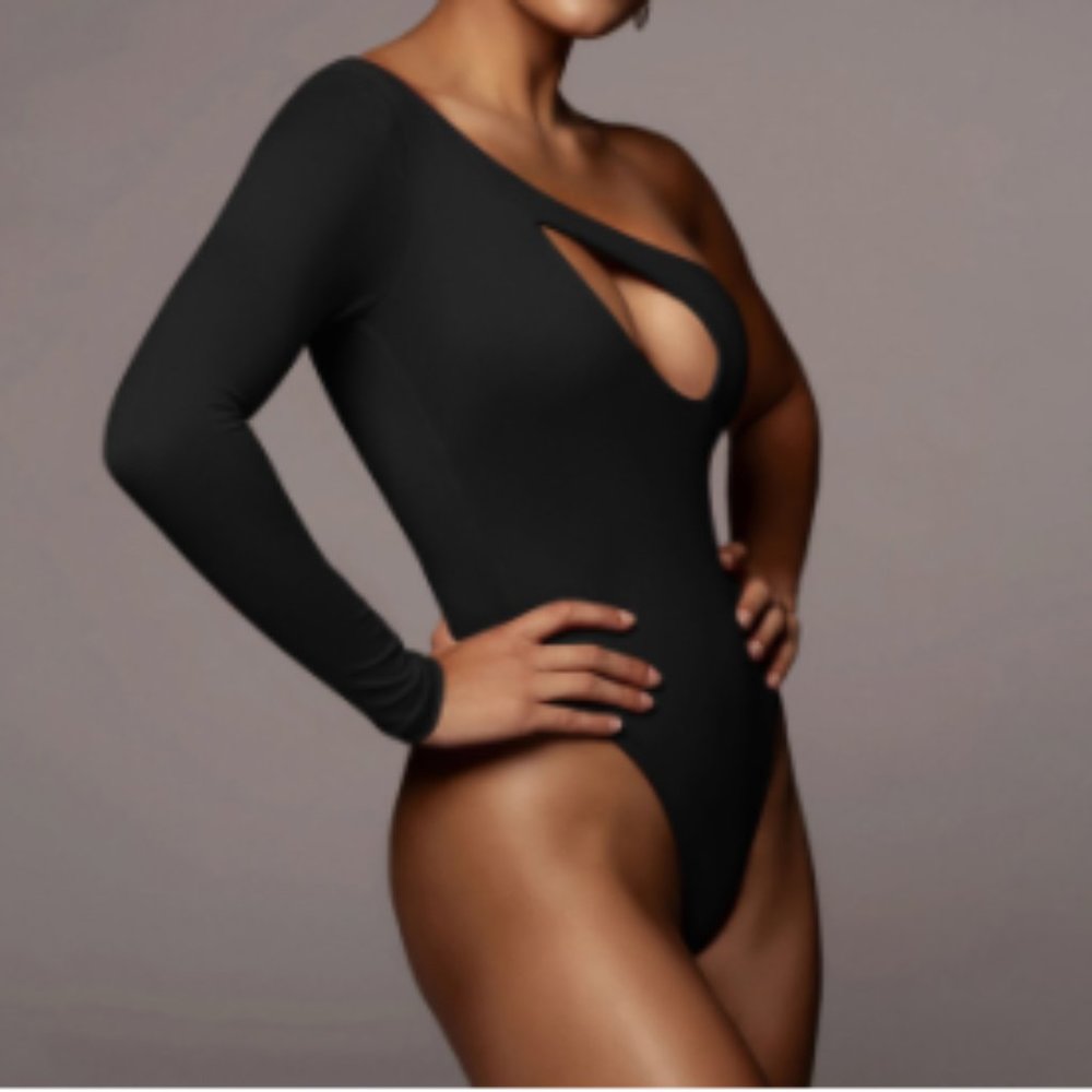 One Sleeve Cutout Bodysuit